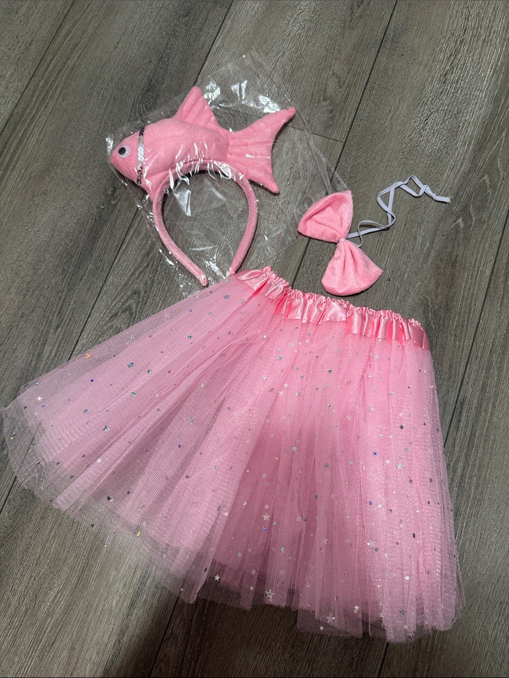 Kids Pink Mermaid Tutu Costume Set with Fish Headband XS257